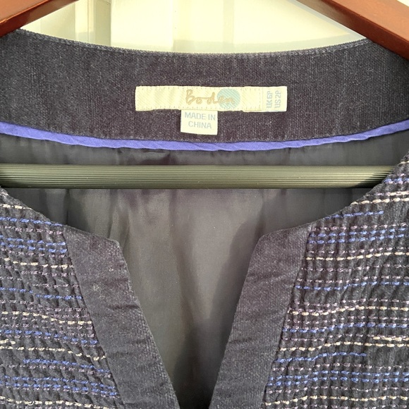 BODEN Deep Blue Velvet/Velour Romola Boden Dress 2P - Picture 3 of 6